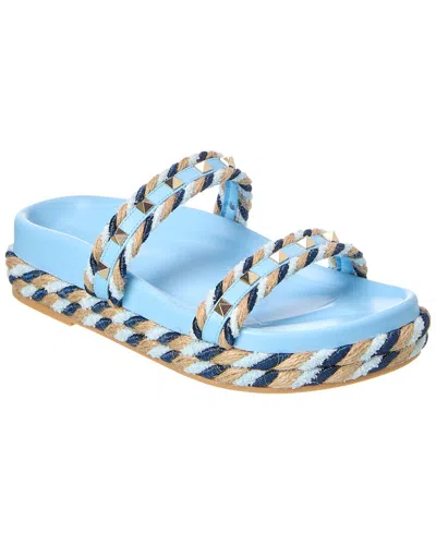 VALENTINO GARAVANI VALENTINO ROCKSTUD 20 LEATHER & ROPE SANDAL