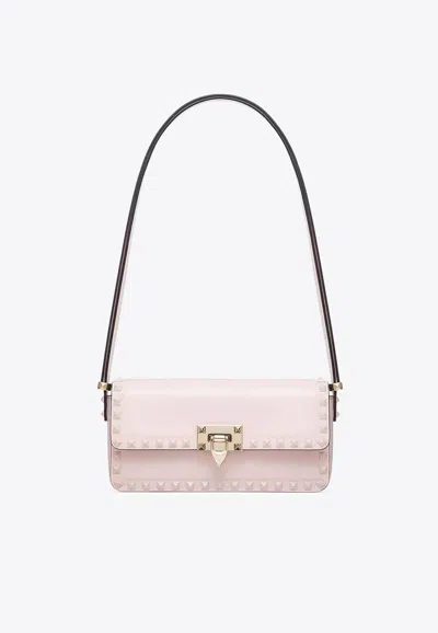 Valentino Garavani Rockstud 23 East-west Shoulder Bag In Pink