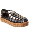 Valentino Rockstud 30 Leather Platform Sandal In Black