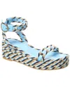 Valentino Wedge-sandalen Rockstud Torchon In Blue