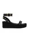 Valentino Rockstud Torchon 60 Leather And Silk Rope Platform Espadrilles In Black