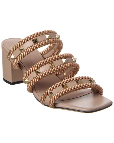 Valentino Garavani Valentino Rockstud 60 Leather Sandal In Pink