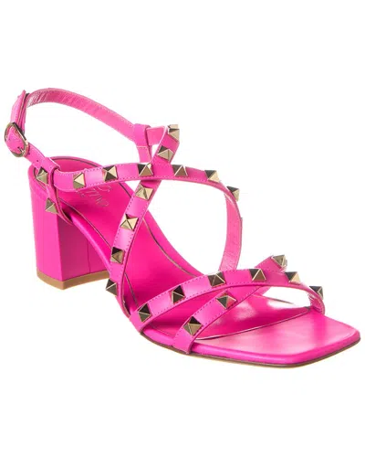 Valentino Garavani Valentino Rockstud 60 Leather Sandal In Pink