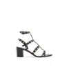Valentino Rockstud 60 Leather Sandals In Black
