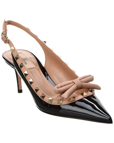 Valentino Garavani Rockstud Bow Slingback Pump In Black