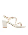 Valentino Garavani Rockstud Calfskin Sandal With Straps 60mm Woman Light Ivory 41.5 In White