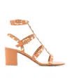 Valentino Garavani Rockstud Open Toe Sandals In Brown