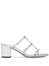 Valentino Rockstud 60 Sandals In Mirror Leather In S13