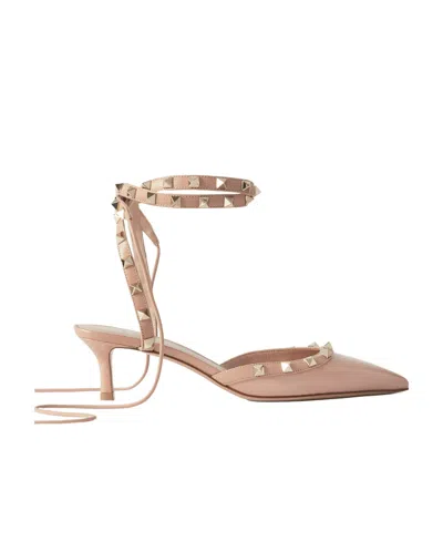Valentino Garavani Rockstud 60mm Patent-leather Pumps In Nude