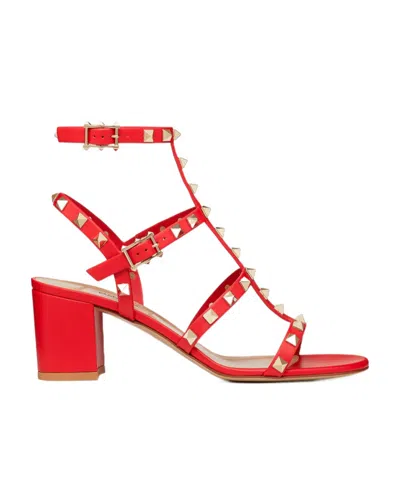 Valentino Garavani Rockstud 60mm Sandals In Red