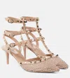Valentino Rockstud 65 Embellished Leather Pumps In Pink