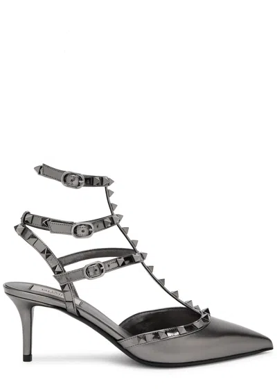VALENTINO GARAVANI VALENTINO ROCKSTUD 65 METALLIC LEATHER PUMPS