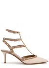 Valentino Rockstud 65 Patent Leather Pumps In Ivory