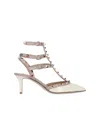 Valentino 65mm Rockstud Patent Leather Pumps In White