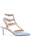 Valentino Rockstud Slingback Pumps In Blue