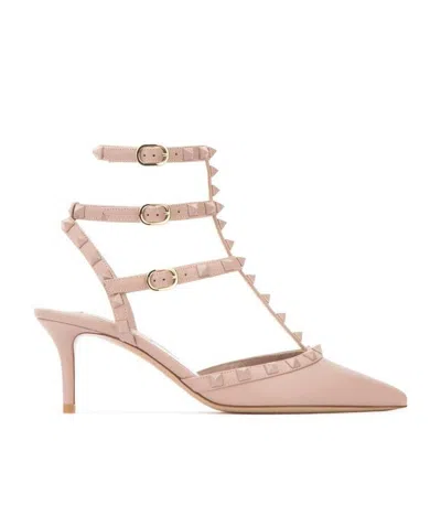 Valentino Garavani Rockstud 65mm Caged Pumps In Nude