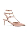 Valentino Garavani Rockstud Patent Leather Slingback Pumps In Nude