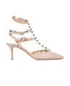 Valentino Rockstud-embellished Pointed Pumps In Nude