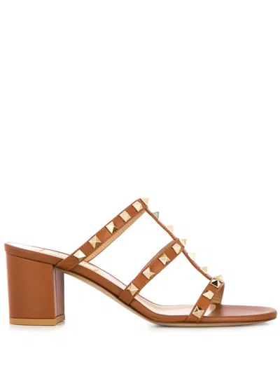Valentino Garavani Rockstud 70mm Sandals In Brown
