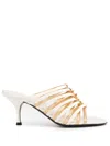 Valentino Rockstud Strappy Leather Mule In White