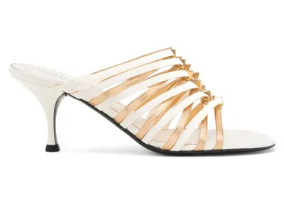Pre-owned Valentino Garavani Rockstud 70mm Strappy Mules (women's) Sneakers In White