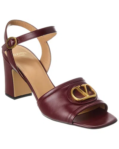 Valentino Garavani Valentino Rockstud 75 Leather Sandal In Burgundy