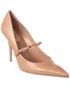 Valentino Rockstud 80 Leather Pump In Beige
