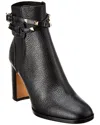 Shop Valentino Dnu Pack  Rockstud 90 Grainy Leather Bootie In Black