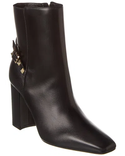 Valentino Garavani Valentino Rockstud 90 Leather Bootie In Black