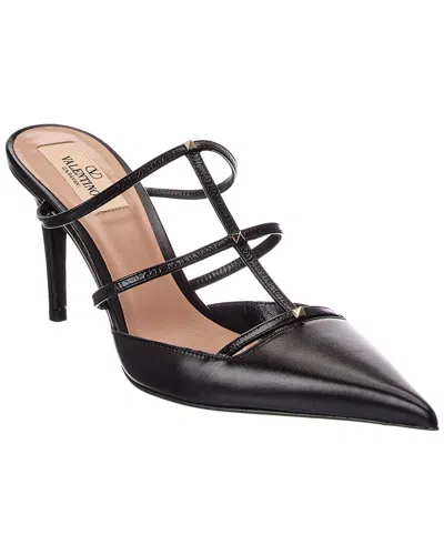 Valentino Garavani Valentino Rockstud 90 Leather Mule In Black
