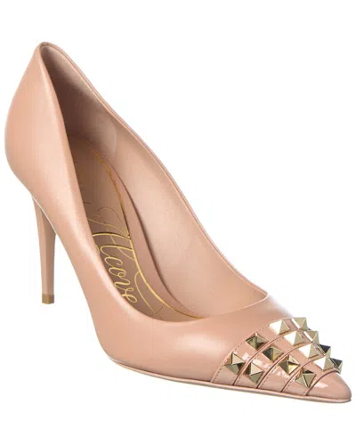 Valentino Garavani Rockstud 90 Leather Pump In Brown