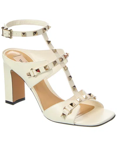 Valentino Garavani Valentino Rockstud 90 Leather Sandal In White