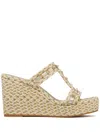 Valentino Rockstud 90mm Woven Wedge Sandals In Multi