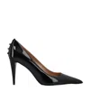Valentino Rockstud 90 Patent-leather Pumps In Black