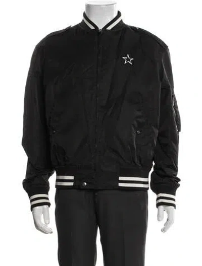 Pre-owned Valentino Rockstud Accents Bomber Jacket In Black