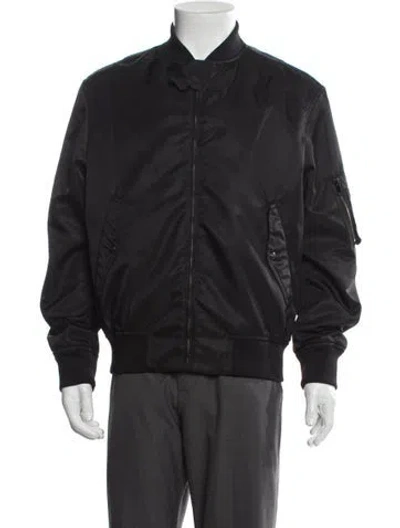 Pre-owned Valentino Rockstud Accents Bomber Jacket In Gray