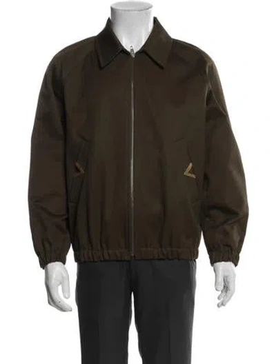 Pre-owned Valentino Rockstud Accents Bomber Jacket In Green
