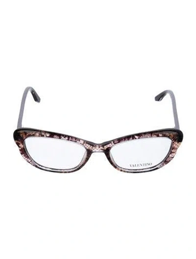 Pre-owned Valentino Garavani Rockstud Accents Cat-eye Eyeglasses