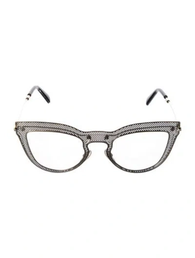 Pre-owned Valentino Garavani Rockstud Accents Cat-eye Eyeglasses In Neutral