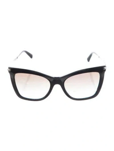 Pre-owned Valentino Rockstud Accents Cat-eye Sunglasses In Black