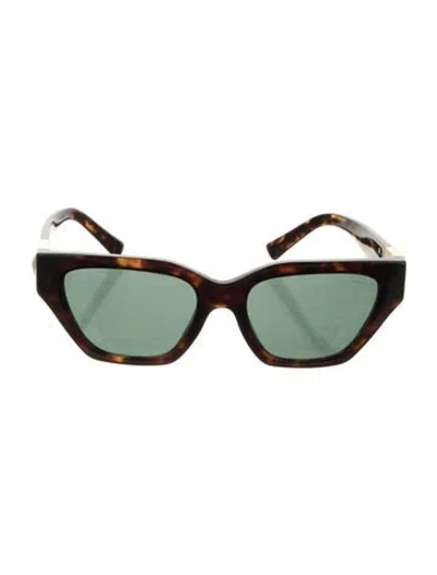 Pre-owned Valentino Rockstud Accents Cat-eye Sunglasses In Brown