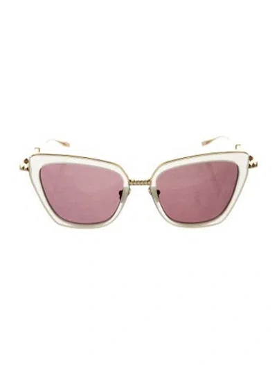 Pre-owned Valentino Rockstud Accents Cat-eye Sunglasses In Clear/pink