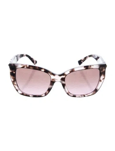 Pre-owned Valentino Rockstud Accents Cat-eye Sunglasses In Neutrals