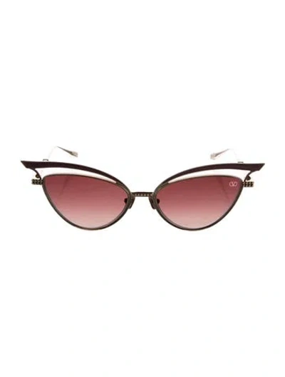 Pre-owned Valentino Rockstud Accents Cat-eye Sunglasses In Pink