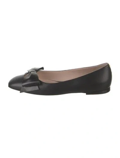 Pre-owned Valentino Garavani Rockstud Accents Leather Ballet Flats In Black