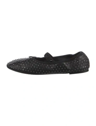 Pre-owned Valentino Garavani Rockstud Accents Leather Ballet Flats In Black