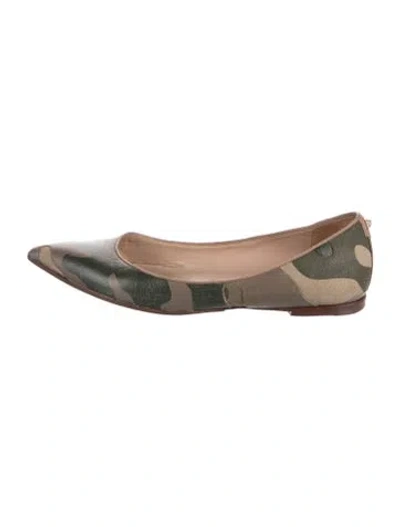 Pre-owned Valentino Garavani Rockstud Accents Leather Ballet Flats In Multi