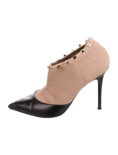 Pre-owned Valentino Garavani Rockstud Accents Leather Boots