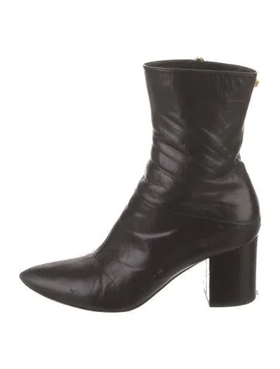 Pre-owned Valentino Garavani Rockstud Accents Leather Boots In Black