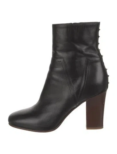 Pre-owned Valentino Garavani Rockstud Accents Leather Boots In Black